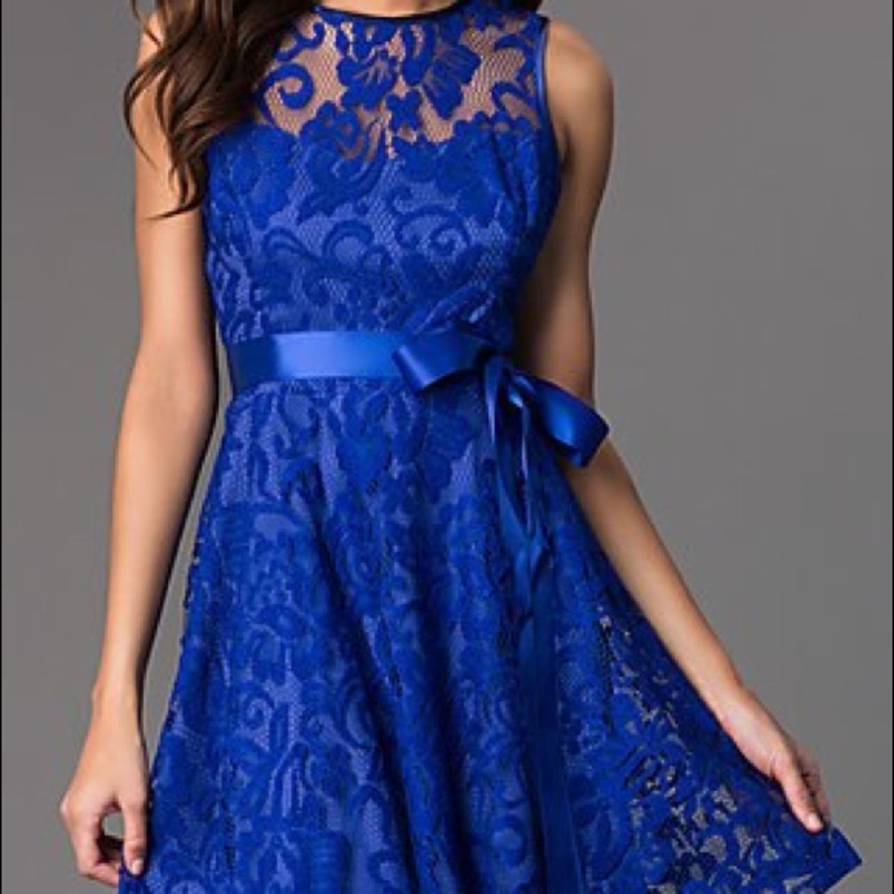 Royal Blue Lace Cocktail Dress